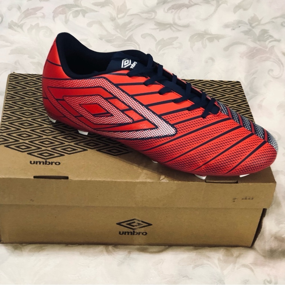 Umbro Velocita Elixir League Fg Soccer Cleat Red White size 12.5 - Picture 7 of 8